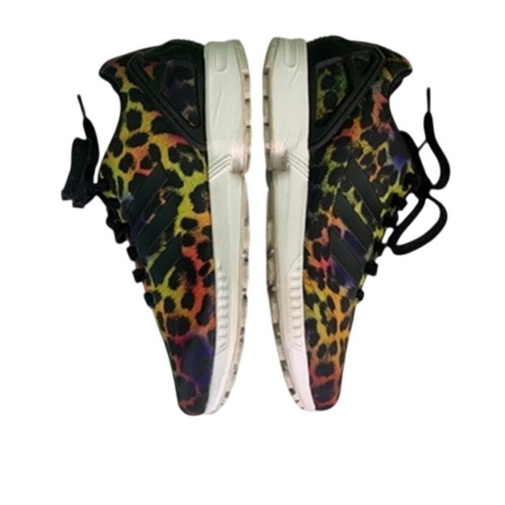 Adidas ZX Flux Women's Black Animal Print Running Shoe Sneaker size 7